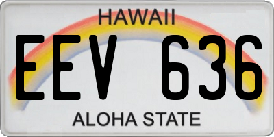 HI license plate EEV636