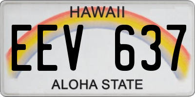 HI license plate EEV637