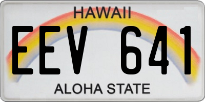 HI license plate EEV641