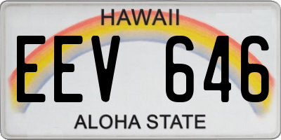 HI license plate EEV646