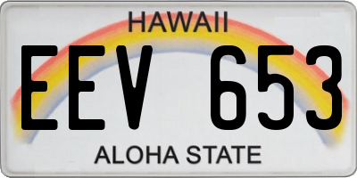 HI license plate EEV653