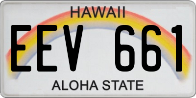 HI license plate EEV661