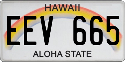 HI license plate EEV665