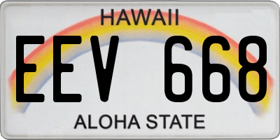 HI license plate EEV668