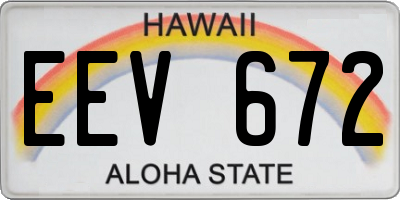 HI license plate EEV672