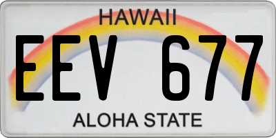 HI license plate EEV677