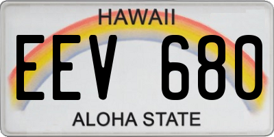 HI license plate EEV680