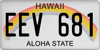 HI license plate EEV681