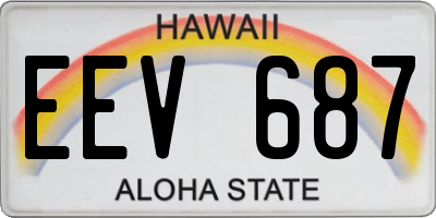 HI license plate EEV687