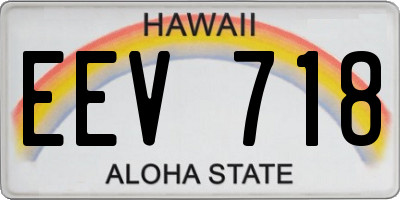 HI license plate EEV718