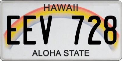 HI license plate EEV728