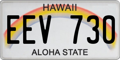 HI license plate EEV730