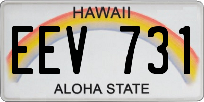HI license plate EEV731