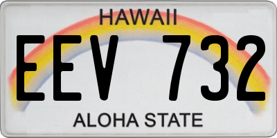 HI license plate EEV732