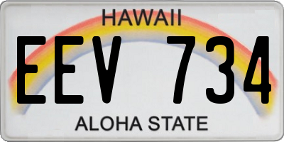 HI license plate EEV734