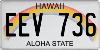 HI license plate EEV736