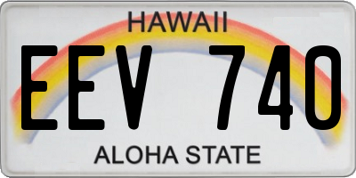 HI license plate EEV740