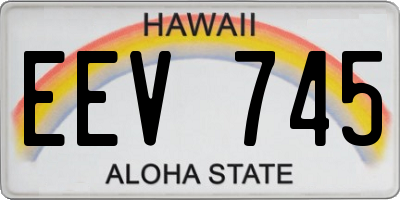 HI license plate EEV745