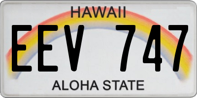 HI license plate EEV747