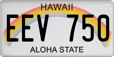 HI license plate EEV750