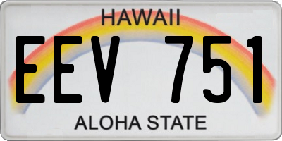HI license plate EEV751