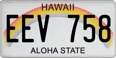 HI license plate EEV758