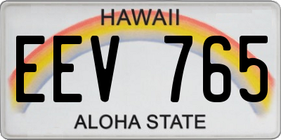 HI license plate EEV765