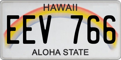 HI license plate EEV766