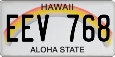 HI license plate EEV768