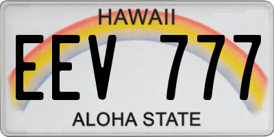 HI license plate EEV777