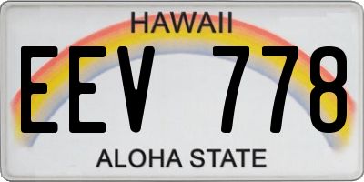 HI license plate EEV778