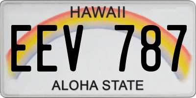 HI license plate EEV787