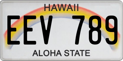HI license plate EEV789