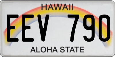 HI license plate EEV790