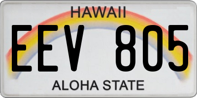 HI license plate EEV805