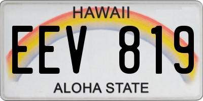 HI license plate EEV819