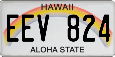 HI license plate EEV824