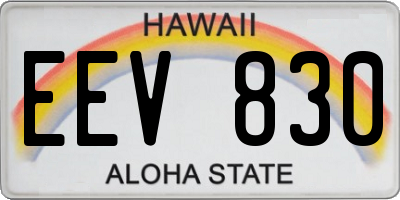 HI license plate EEV830
