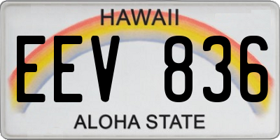 HI license plate EEV836