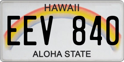 HI license plate EEV840