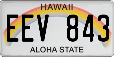 HI license plate EEV843