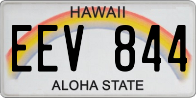 HI license plate EEV844