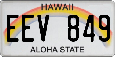 HI license plate EEV849