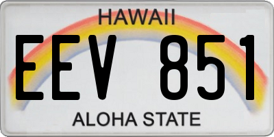 HI license plate EEV851