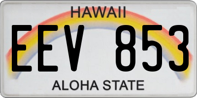 HI license plate EEV853
