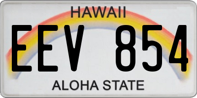 HI license plate EEV854