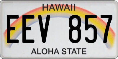 HI license plate EEV857