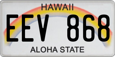HI license plate EEV868