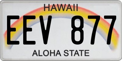 HI license plate EEV877