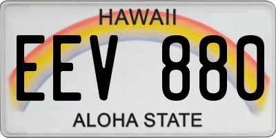 HI license plate EEV880